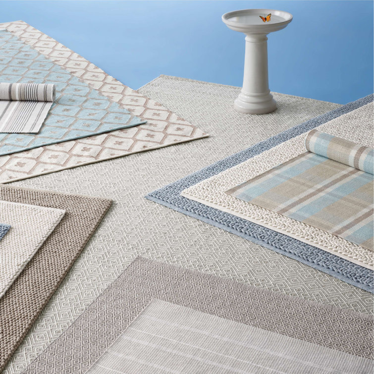 Veranda Denim Blue Synthetic Reversible 8' x 10' Rug