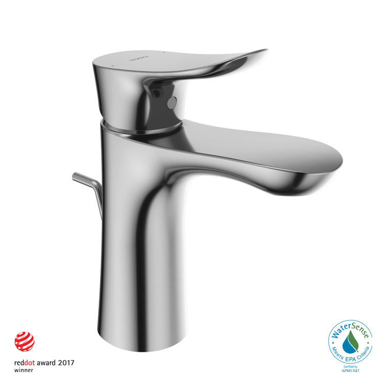 Polished Nickel Single Hole Bathroom Faucet with Drain Assembly