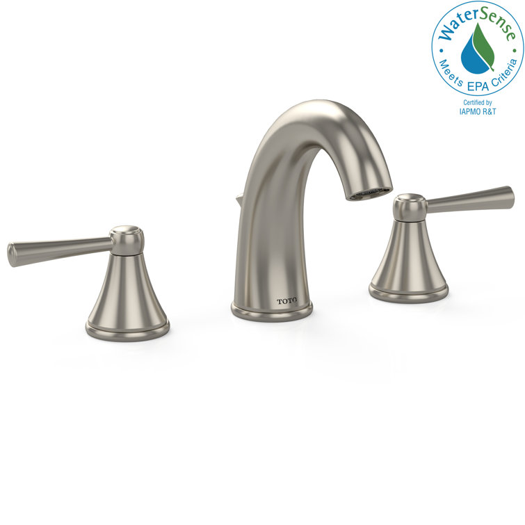 Elegant Silas Polished Nickel 12" Widespread Bathroom Faucet