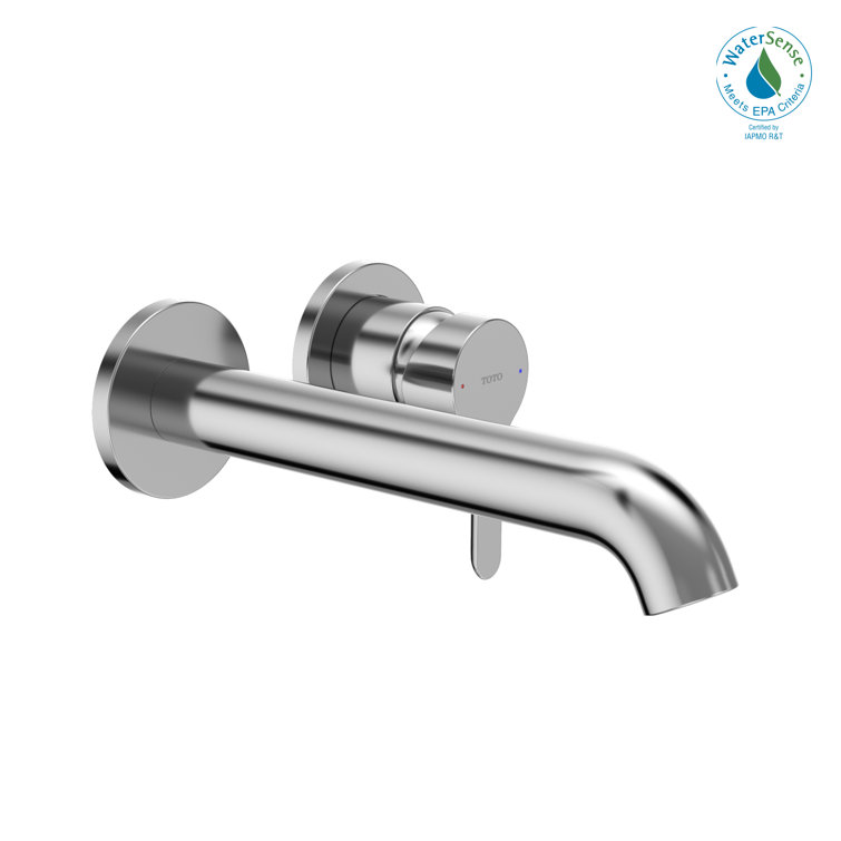 Elegant Elongated Chrome Wall-Mount Faucet with Ceramic Discs