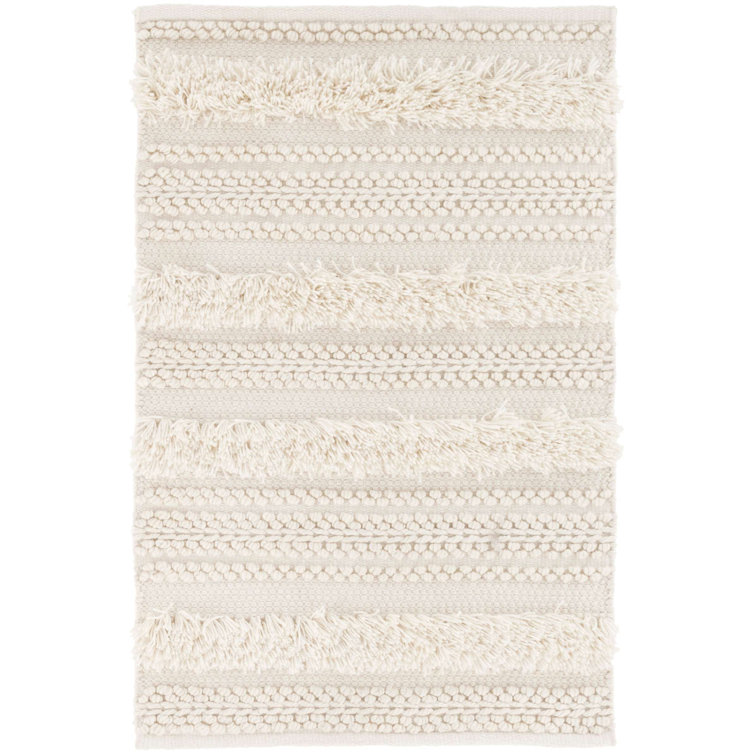 Zhara Handmade Ivory Stripe Indoor/Outdoor Washable Rug