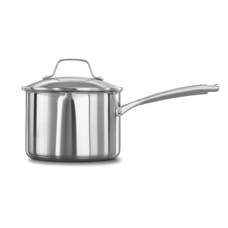Stainless Steel 3.5 Quart Saucepan with Pour Spout and Lid