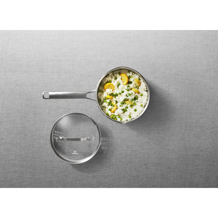 Stainless Steel 3.5 Quart Saucepan with Pour Spout and Lid