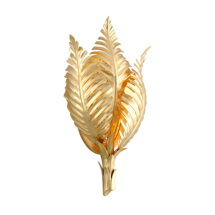 Gold Leaf Iron Botanical Wall Sconce