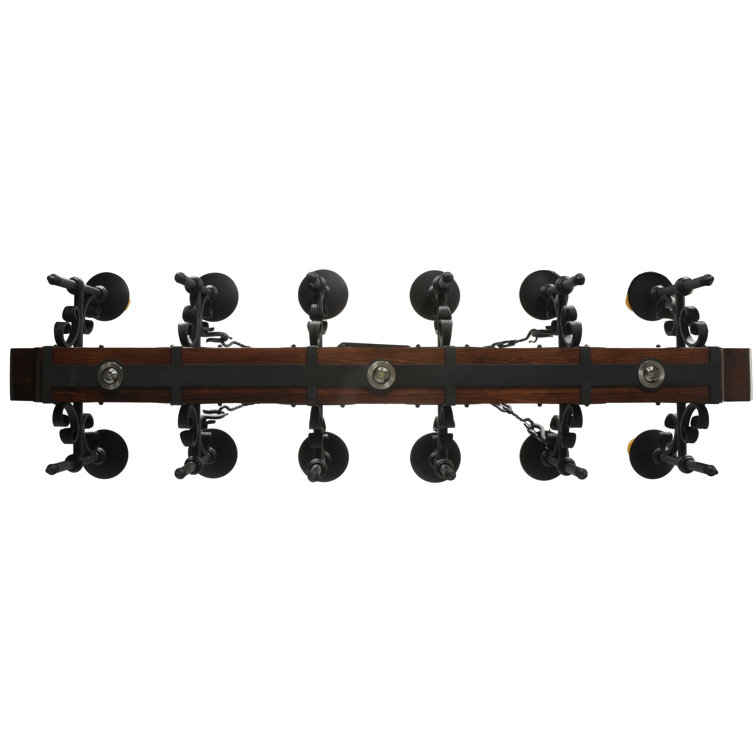 Mini Rustic Lodge 15-Light LED Square Chandelier