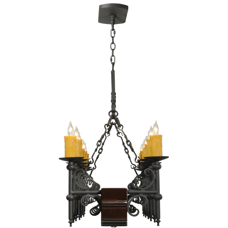 Mini Rustic Lodge 15-Light LED Square Chandelier
