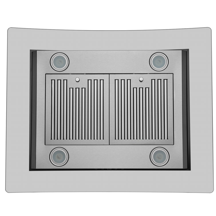 Hauslane 30" Stainless Steel Convertible Island Range Hood with Charcoal Filter