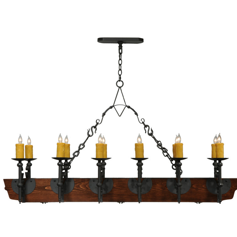 Mini Rustic Lodge 15-Light LED Square Chandelier