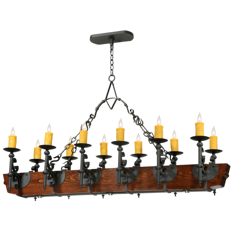 Mini Rustic Lodge 15-Light LED Square Chandelier