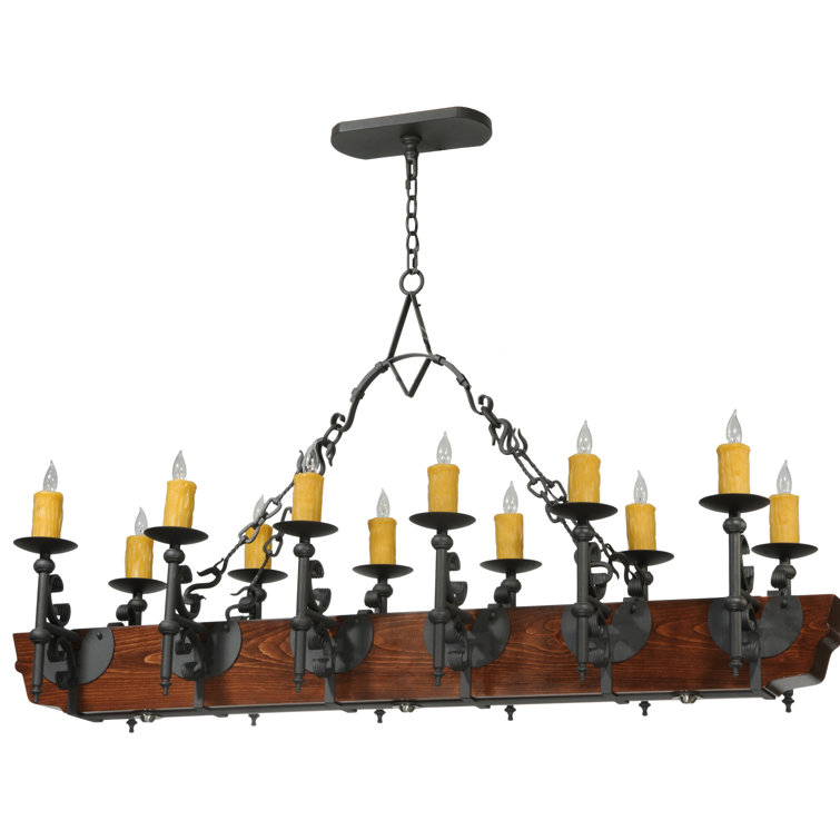 Mini Rustic Lodge 15-Light LED Square Chandelier