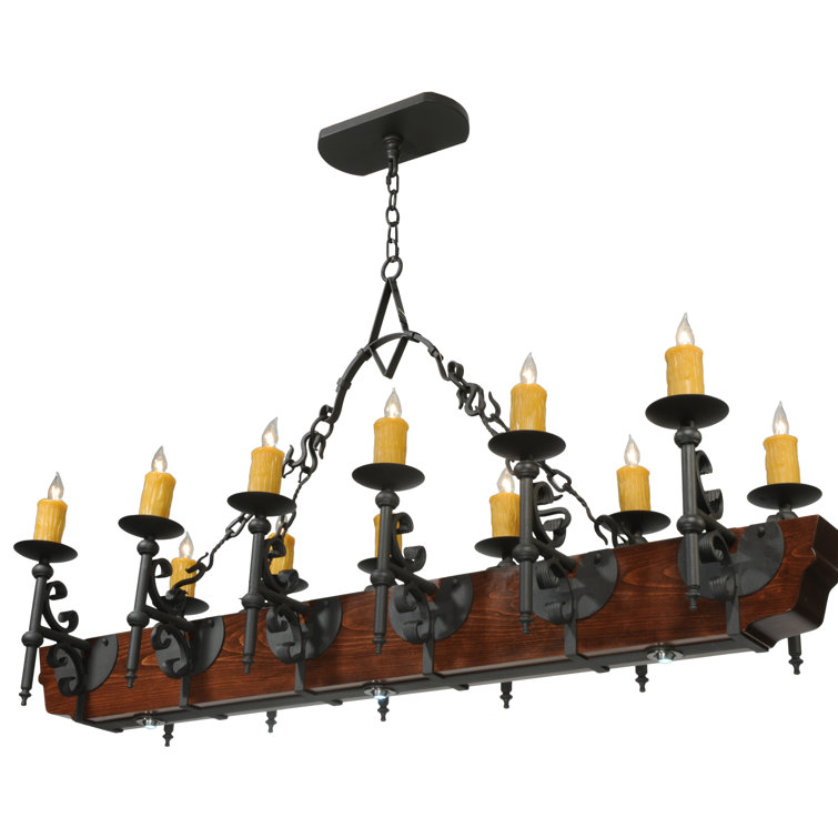 Mini Rustic Lodge 15-Light LED Square Chandelier