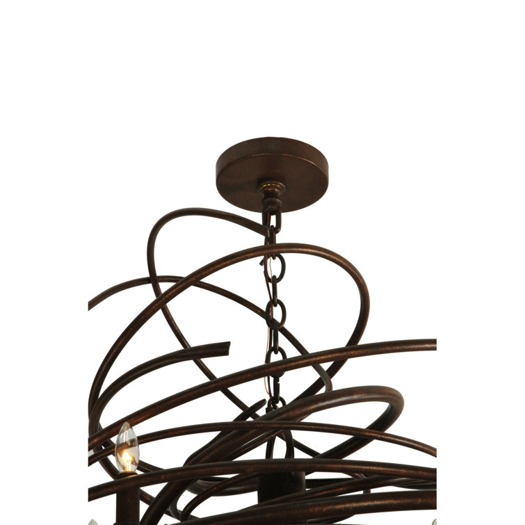 Cyclone 18-Light Antique Rust Spiral Chandelier