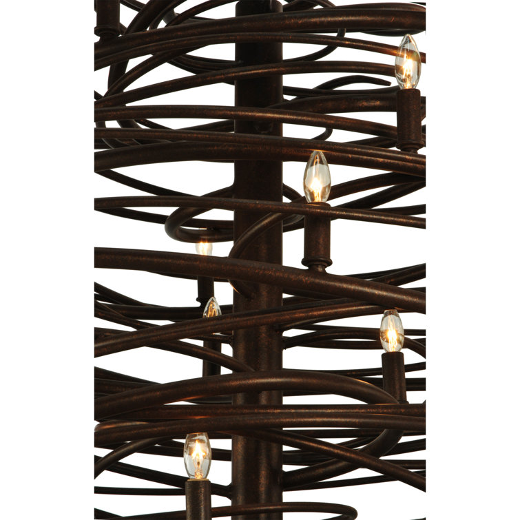 Cyclone 18-Light Antique Rust Spiral Chandelier