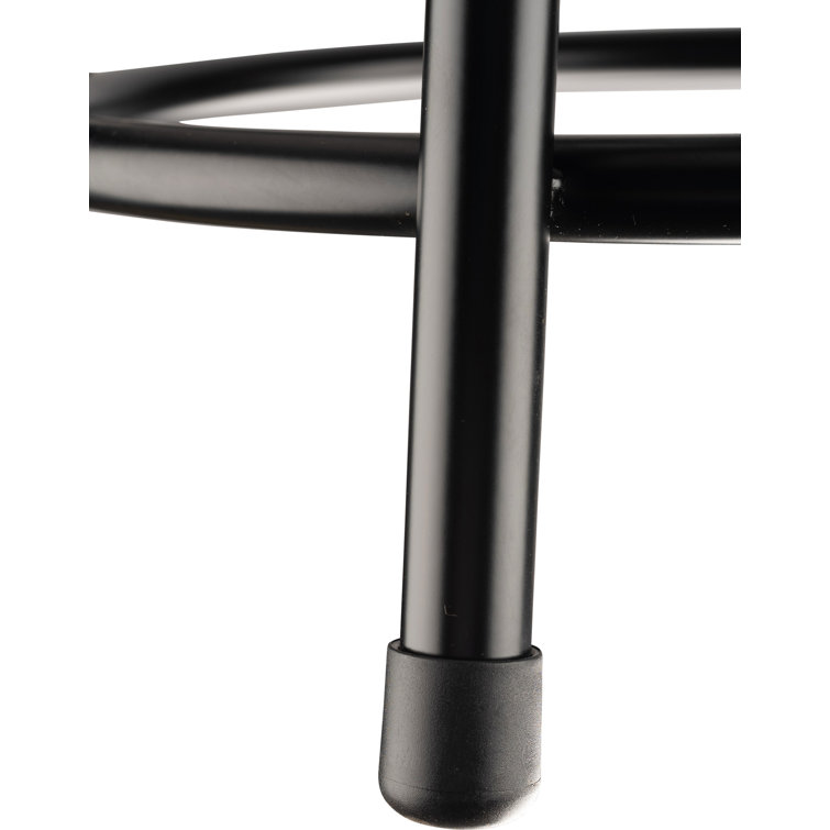Sleek 24" Black Metal Industrial Backless Stool with Footring