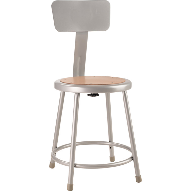 Gray Adjustable Height Ergonomic Metal Lab Stool