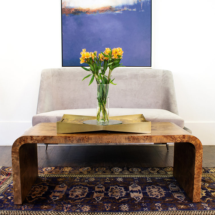 Newbury Rectangular Beige Wood Coffee Table 48"x22"