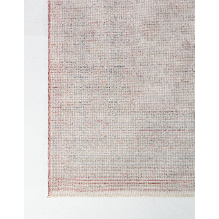 Rose Rust Rectangular Stain-Resistant Synthetic Indoor Rug