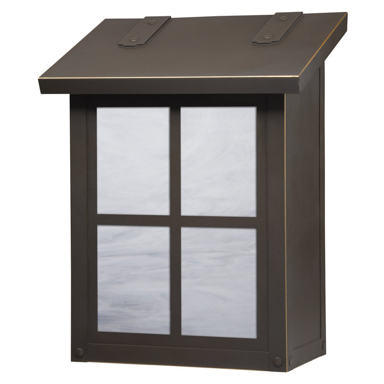 Medium Architectural Bronze and Wispy White Glass Wall Mounted Mailbox