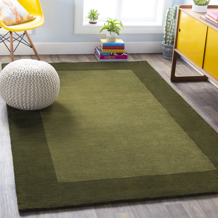 Reversible Black Geometric Hand-Knotted Wool Rug 2' x 3'