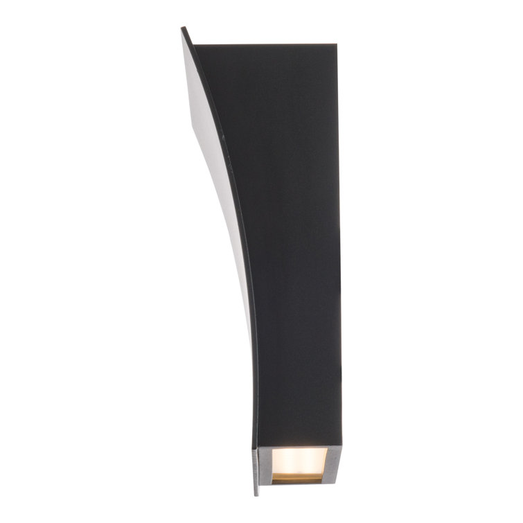 Dimmable Black LED Wall Sconce with White Diffuser Glass
