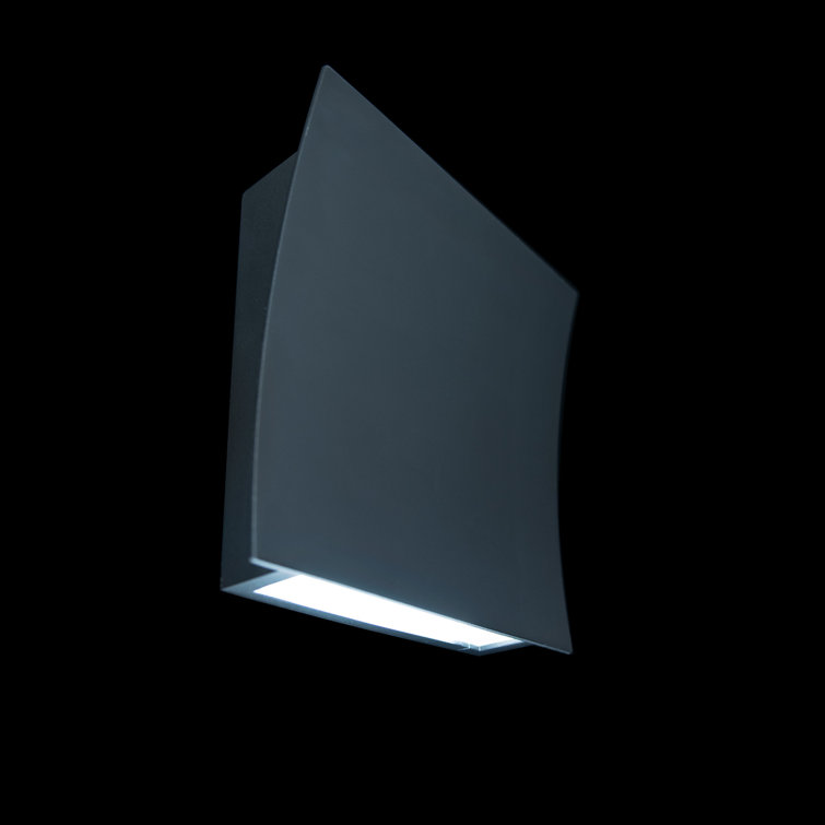 Dimmable Black LED Wall Sconce with White Diffuser Glass