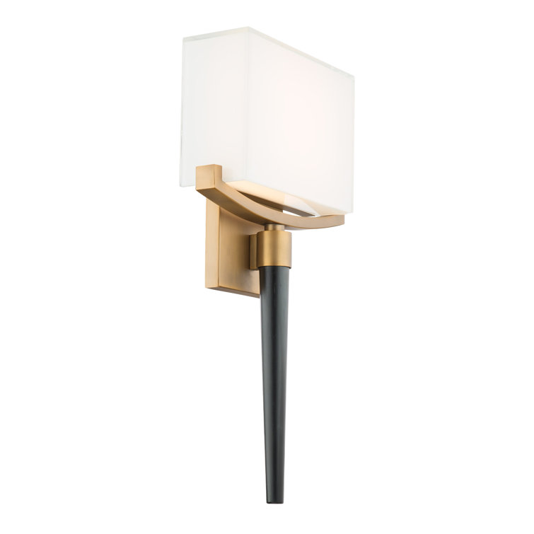Muse Aged Brass Dimmable LED Wallchiere Sconce with Frosted Glass Shade