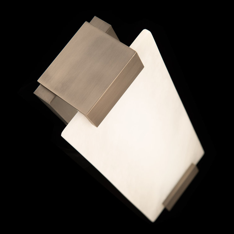 Brushed Nickel Dimmable LED Vanity Light with Alabaster Shade