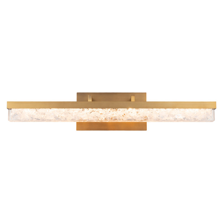 Aged Brass LED Vanity Light with Reclaimed Crystal