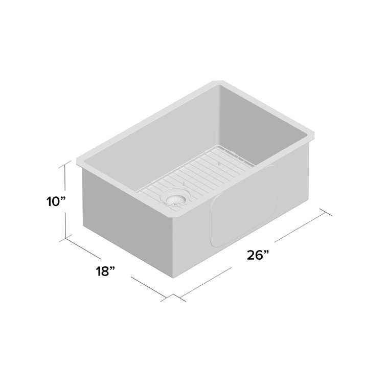 Kraus 26" Stainless Steel Undermount Single Bowl Kitchen Sink