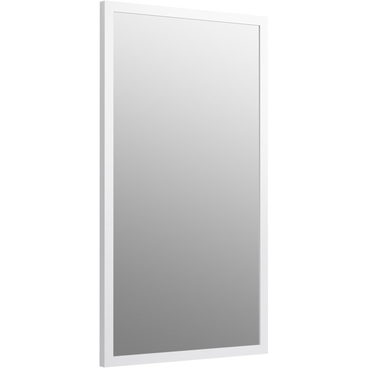 Transitional Jacquard 34.5" Wood-Iron Rectangular Vanity Mirror