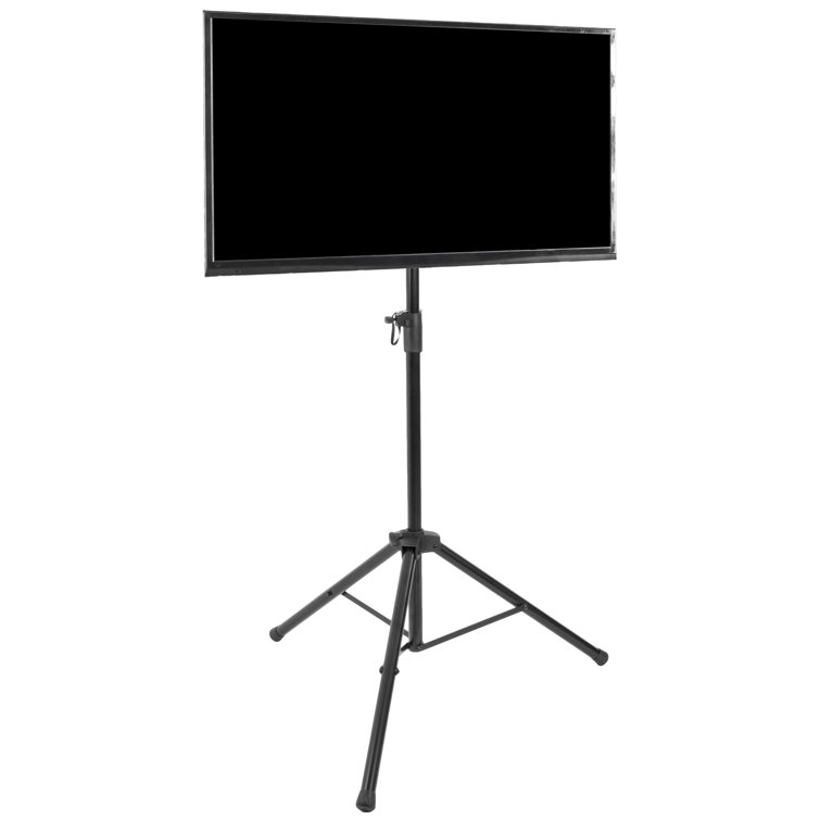Adjustable Black Steel TV Stand 32"-55" with Tripod Design