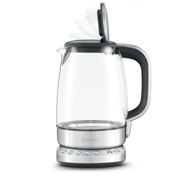 Breville 57 oz Silver Glass Variable Temperature Kettle