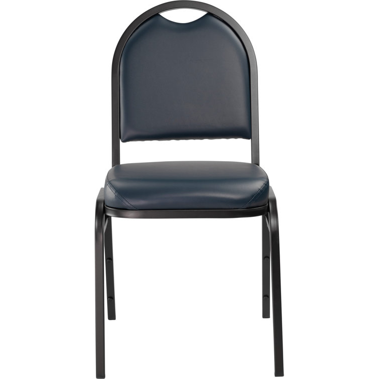 Midnight Blue Vinyl Padded Stackable Metal Banquet Chair