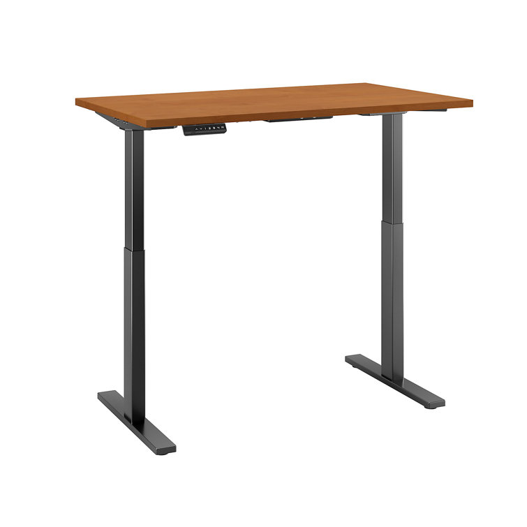 ErgoFlex Black Walnut and Cool Gray Electric Sit-Stand Desk 47.6"