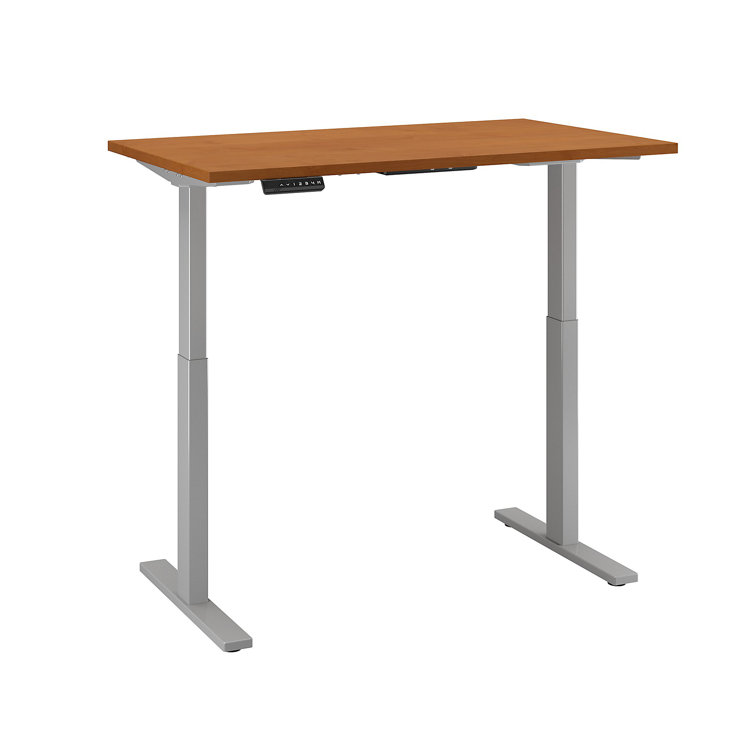ErgoFlex Black Walnut and Cool Gray Electric Sit-Stand Desk 47.6"