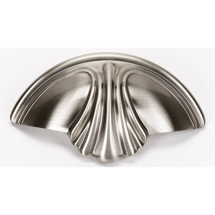 Satin Nickel Traditional Cup Pull with Mounting Hardware