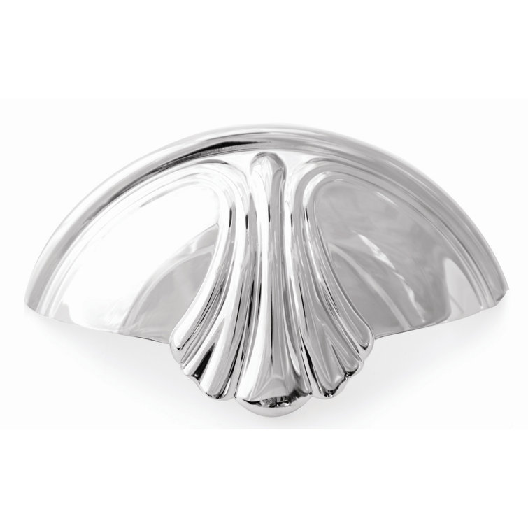 Polished Chrome Traditional Cup Pull with Mounting Hardware