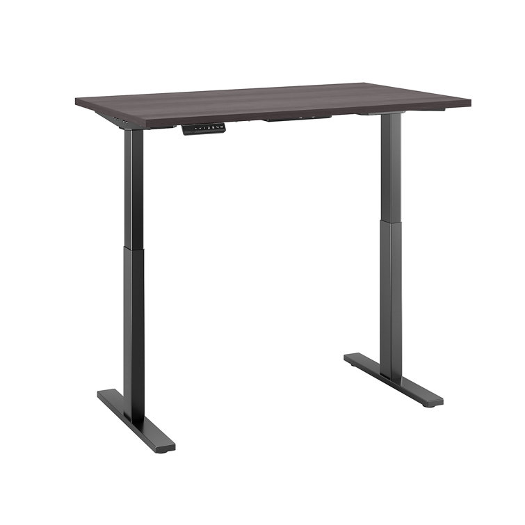 ErgoFlex Black Walnut and Cool Gray Electric Sit-Stand Desk 47.6"
