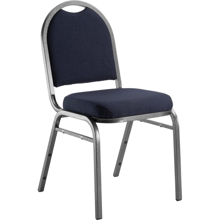 Silvervein Frame Midnight Blue Fabric Stackable Banquet Chair
