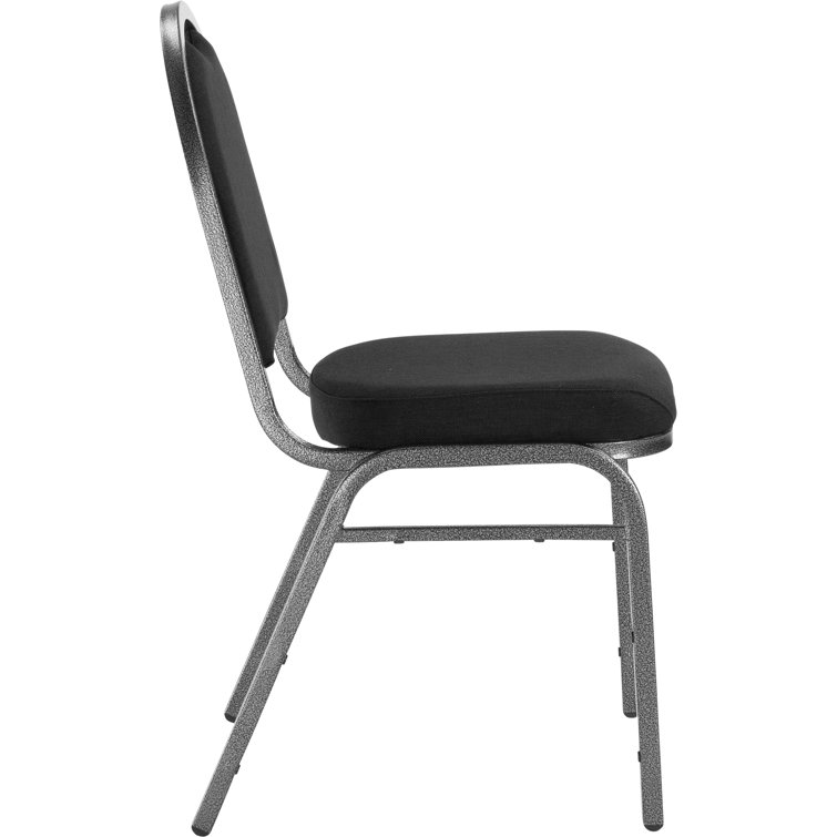 Ebony Black Fabric and Metal Stackable Banquet Chair