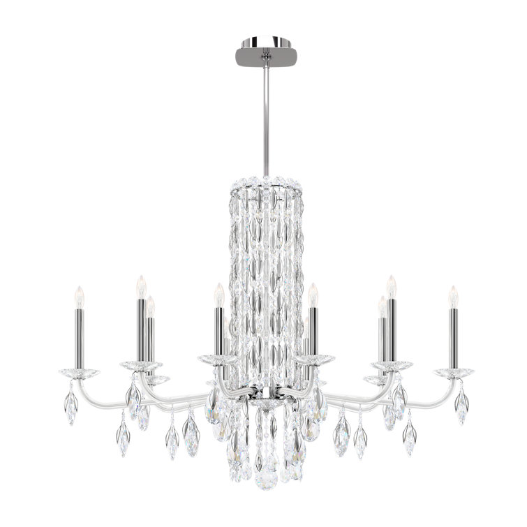 Sarella Heritage Clear Crystal 10-Light Stainless Steel Chandelier