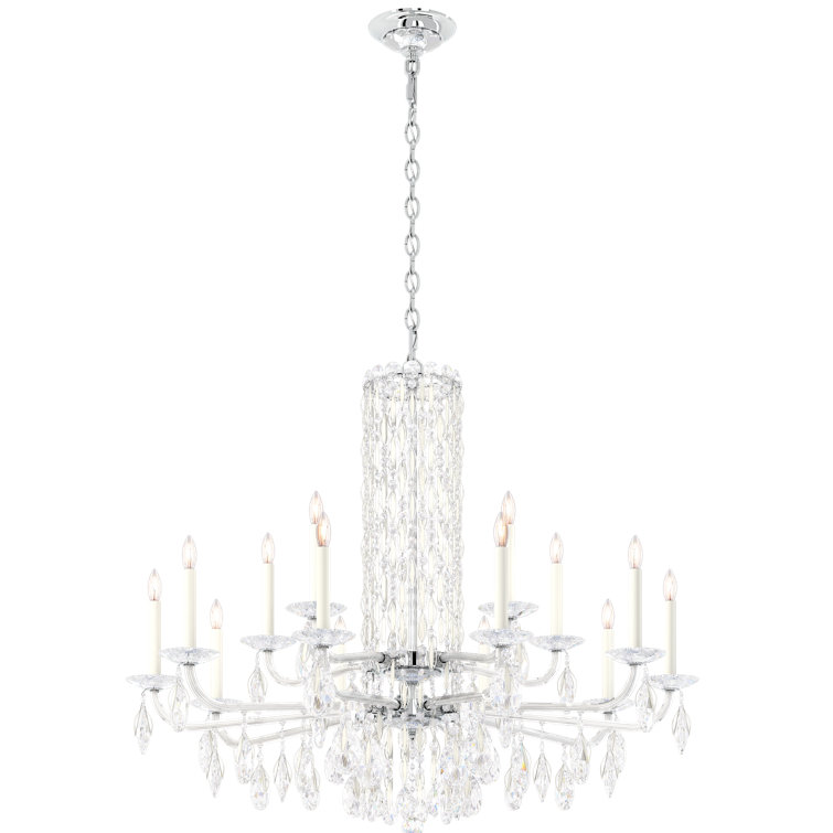 Sarella Classic White 15-Light Chandelier with Clear Heritage Crystals