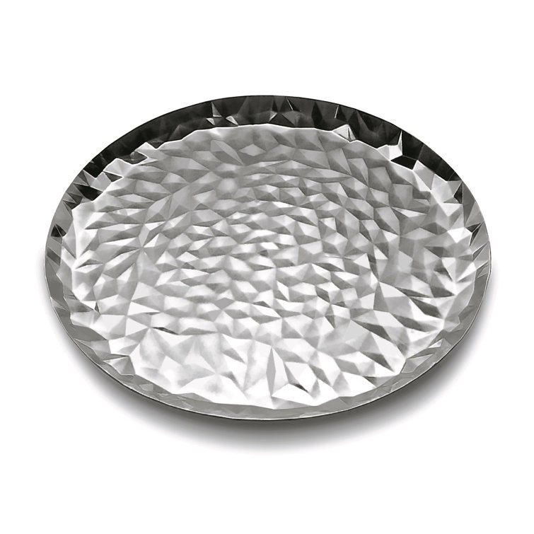 Claudia Raimondo Joy N. 3 Contemporary Round Tray in Mirror-Polished Stainless Steel