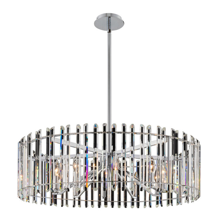 Viano 35'' Chrome and Crystal LED Chandelier