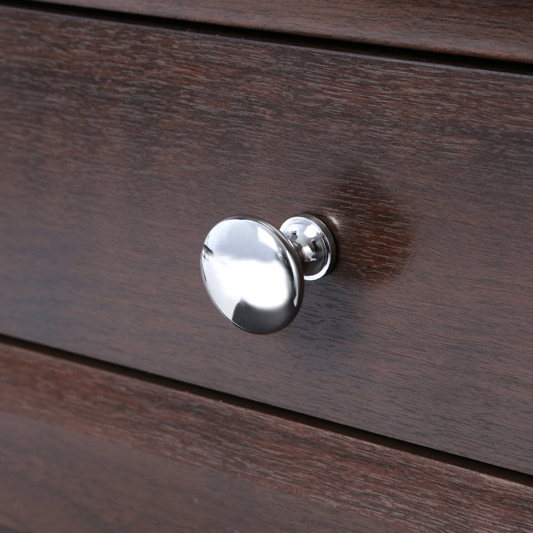Polished Chrome Round Cabinet Knob with Mounting Hardware