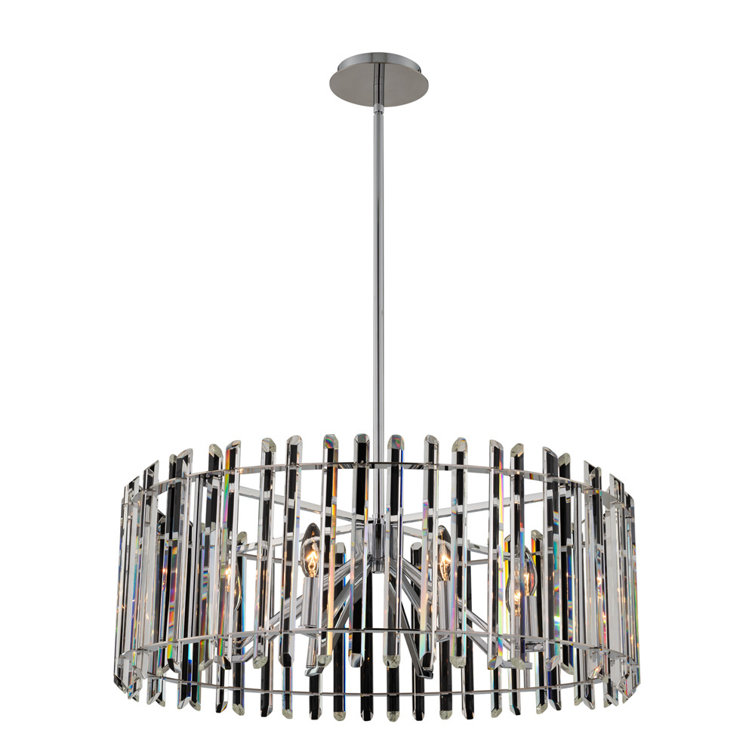 Viano 28" Crystal and Chrome Contemporary Chandelier