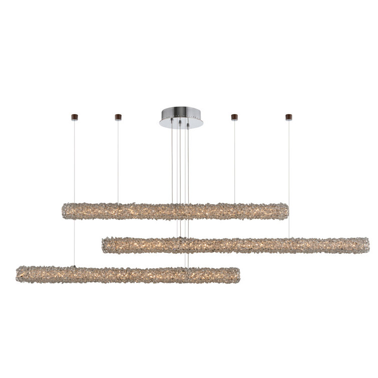 Lina 60" Crystal LED Chrome Statement Pendant Light