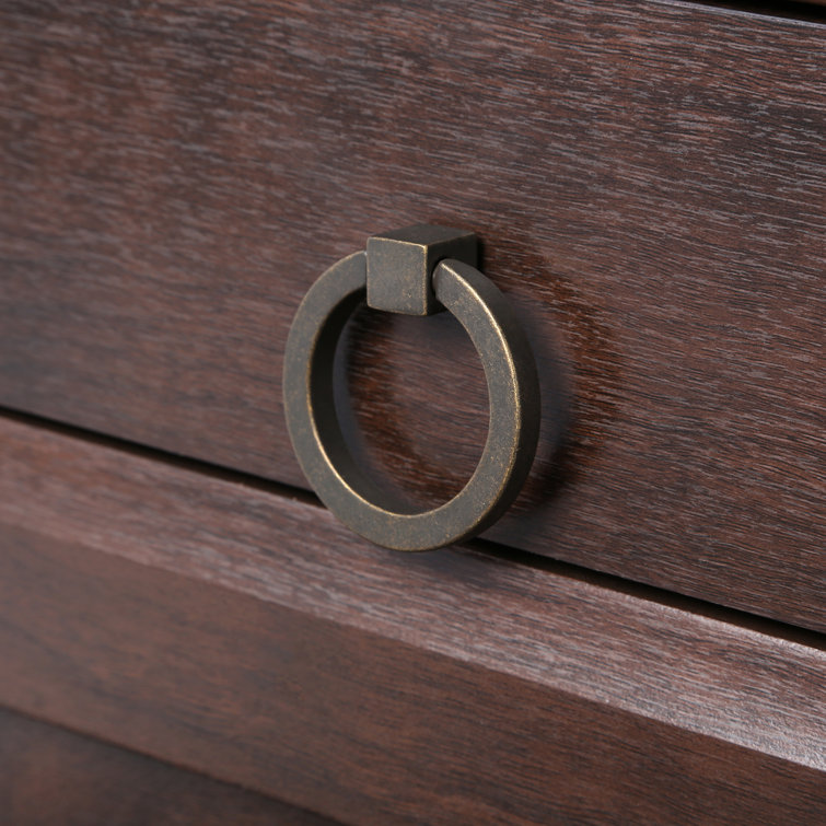 Windover Antique Copper Ring Cabinet Pull with Mounting Hardware