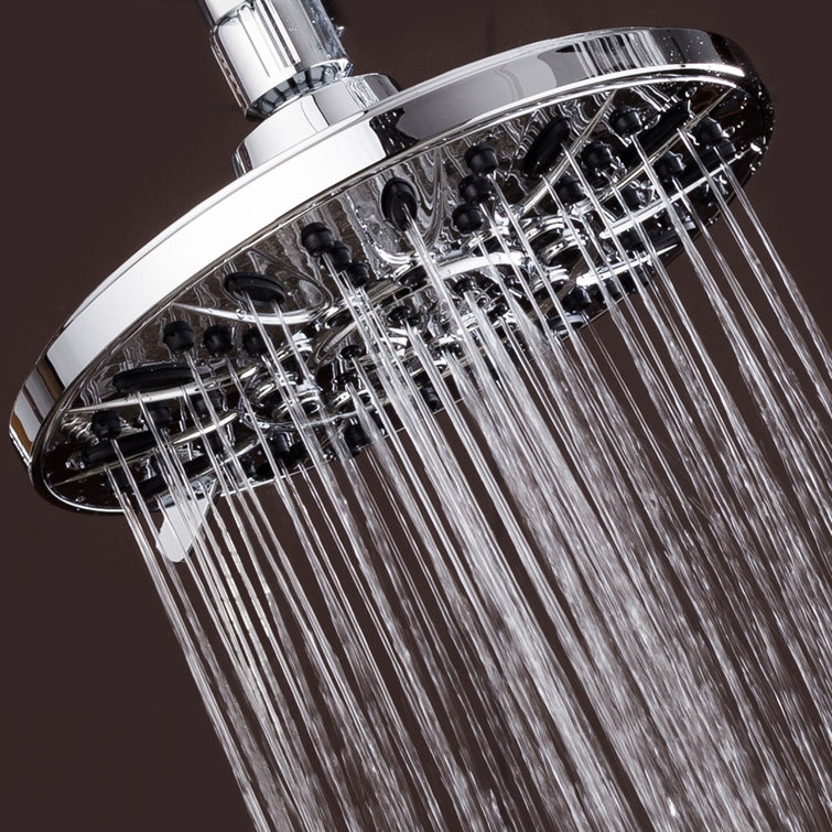 Chrome 7" Round 6-Setting Rainfall Shower Head