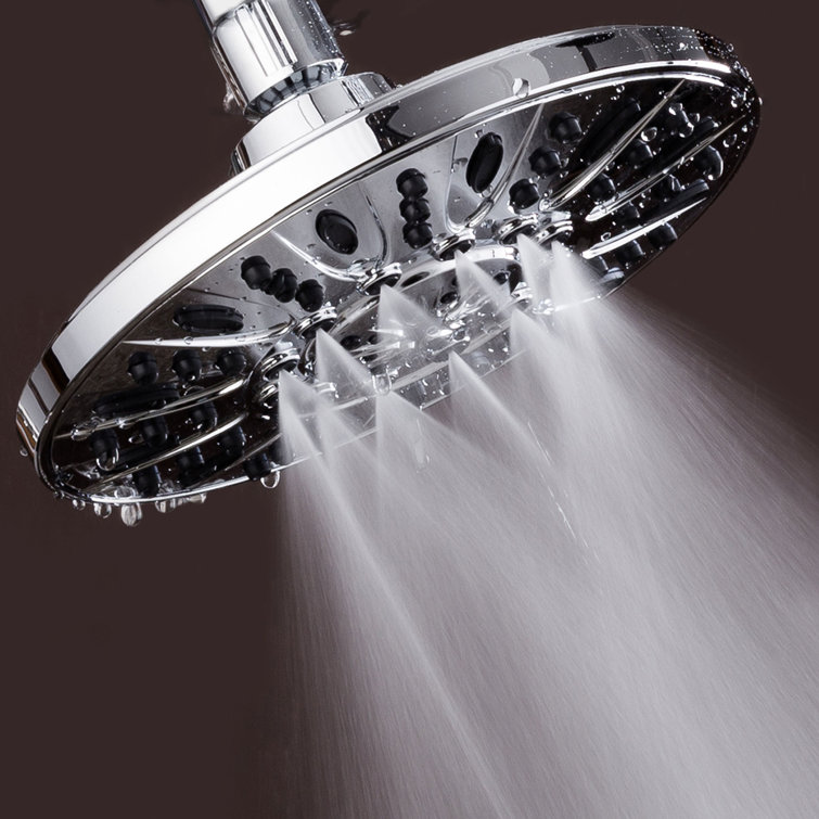 Chrome 7" Round 6-Setting Rainfall Shower Head